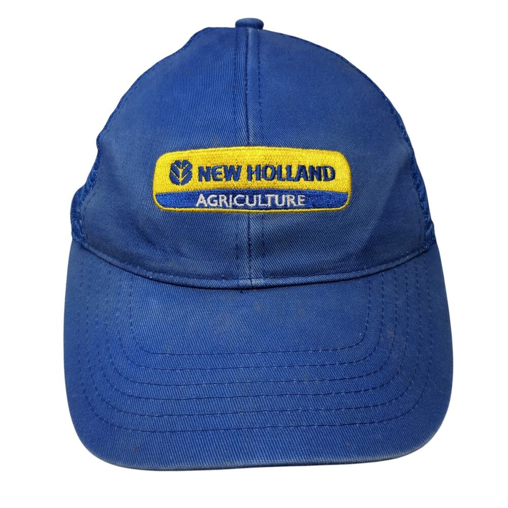 New Holland Agriculture Strapback Trucker Hat Blue One Size Cary Francis Group